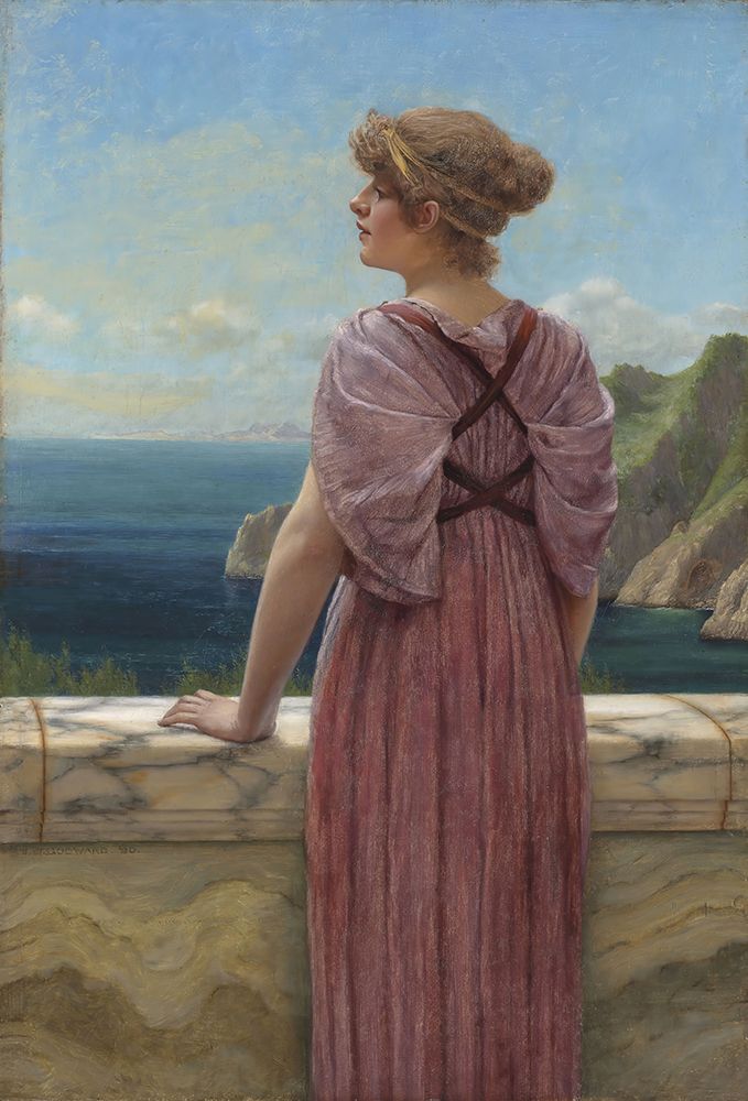Memories, a study 1890 art print by John William Godward for $57.95 CAD