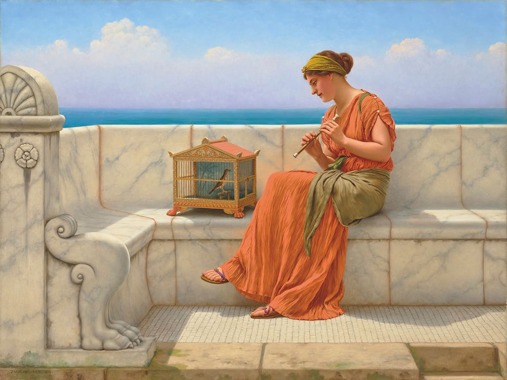 Songs without Words 1918 art print by John William Godward for $57.95 CAD