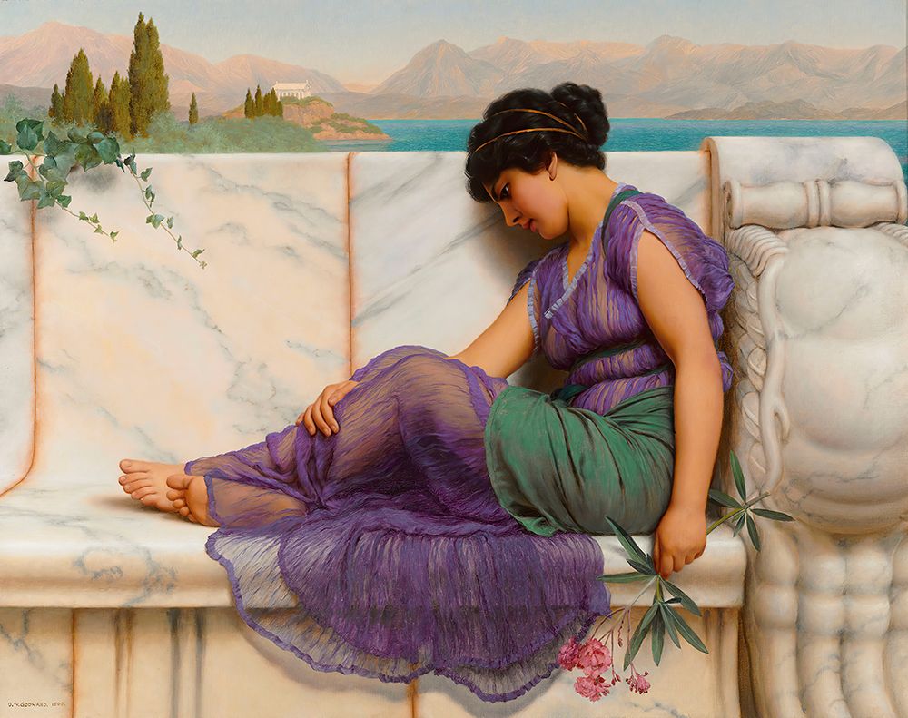 Summer Idleness Day Dreams 1909 art print by John William Godward for $57.95 CAD