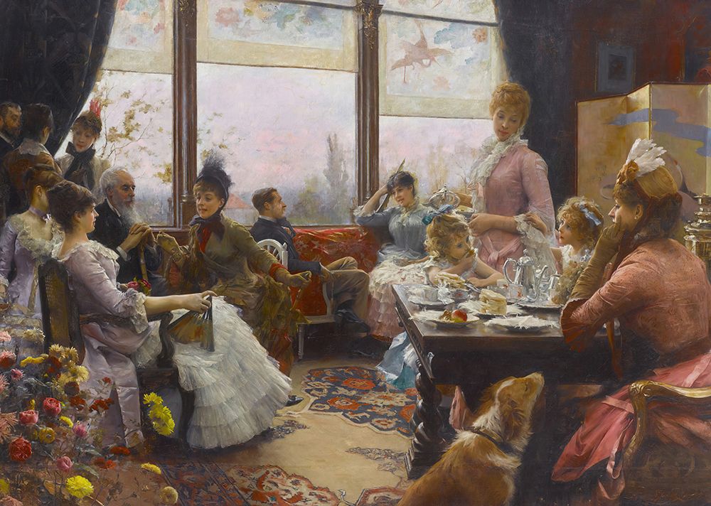 Five oclock tea 1883 art print by Julius LeBlanc Stewart for $57.95 CAD