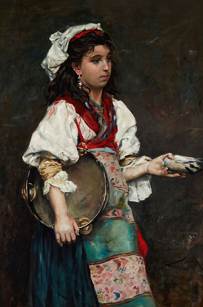 Gypsy Girl also titled Spanish Girl art print by Julius LeBlanc Stewart for $57.95 CAD