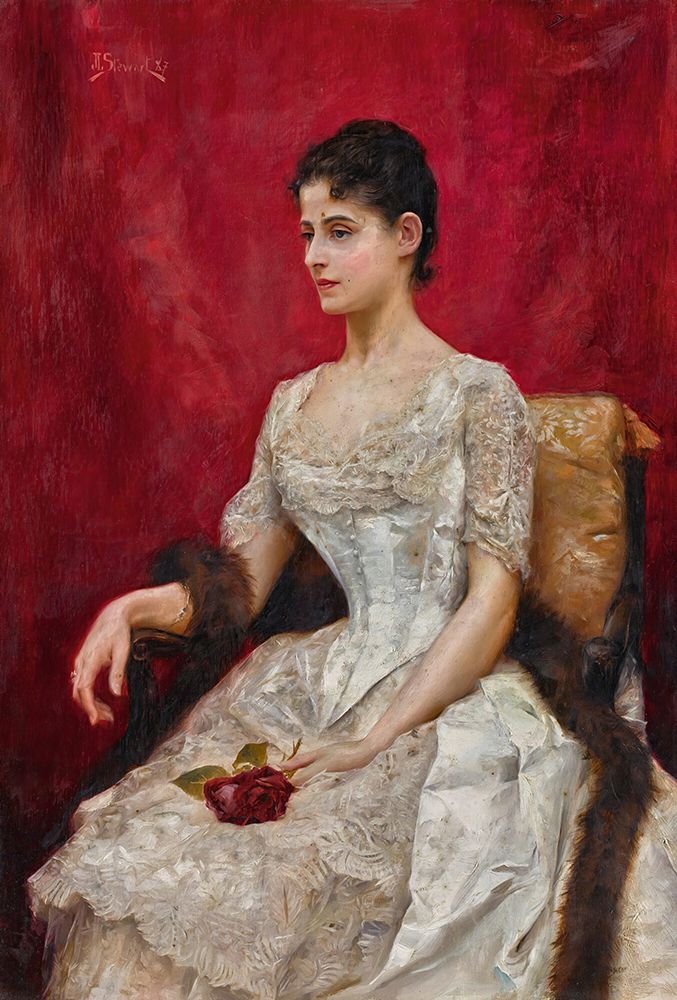 Lady in white 1887 art print by Julius LeBlanc Stewart for $57.95 CAD