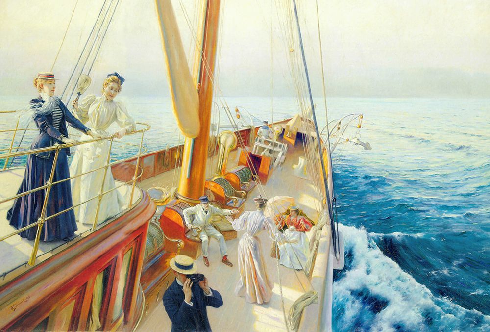 Yachting the Mediterranean 1896 art print by Julius LeBlanc Stewart for $57.95 CAD