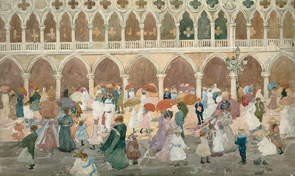 Sunlight on the Piazzetta 1898 art print by Maurice Prendergast for $57.95 CAD