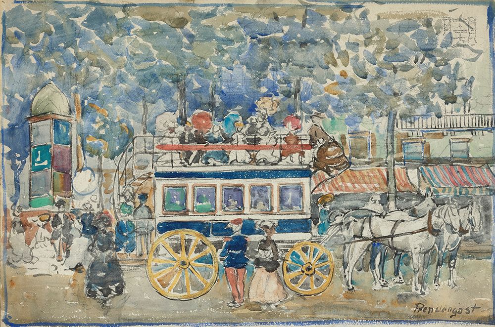 The Paris Omnibus art print by Maurice Prendergast for $57.95 CAD