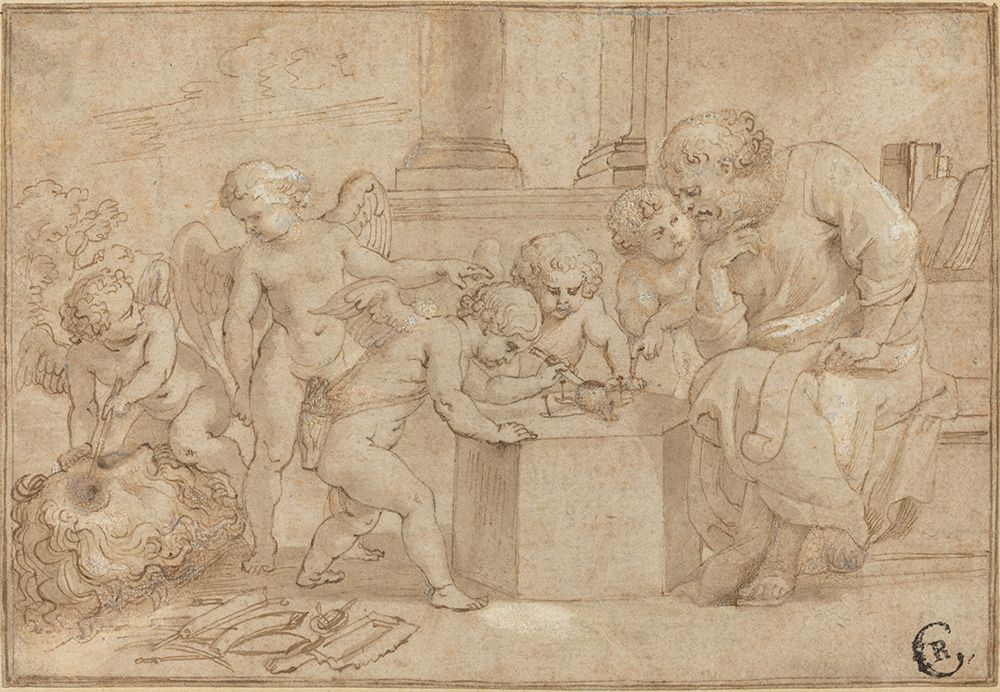 Elderly Man Watching Putti Dissect an Eye 1613 art print by Peter Paul Rubens for $57.95 CAD