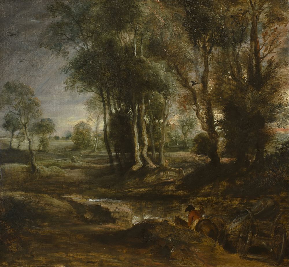 Evening Landscape with Timber Wagon 1630 art print by Peter Paul Rubens for $57.95 CAD