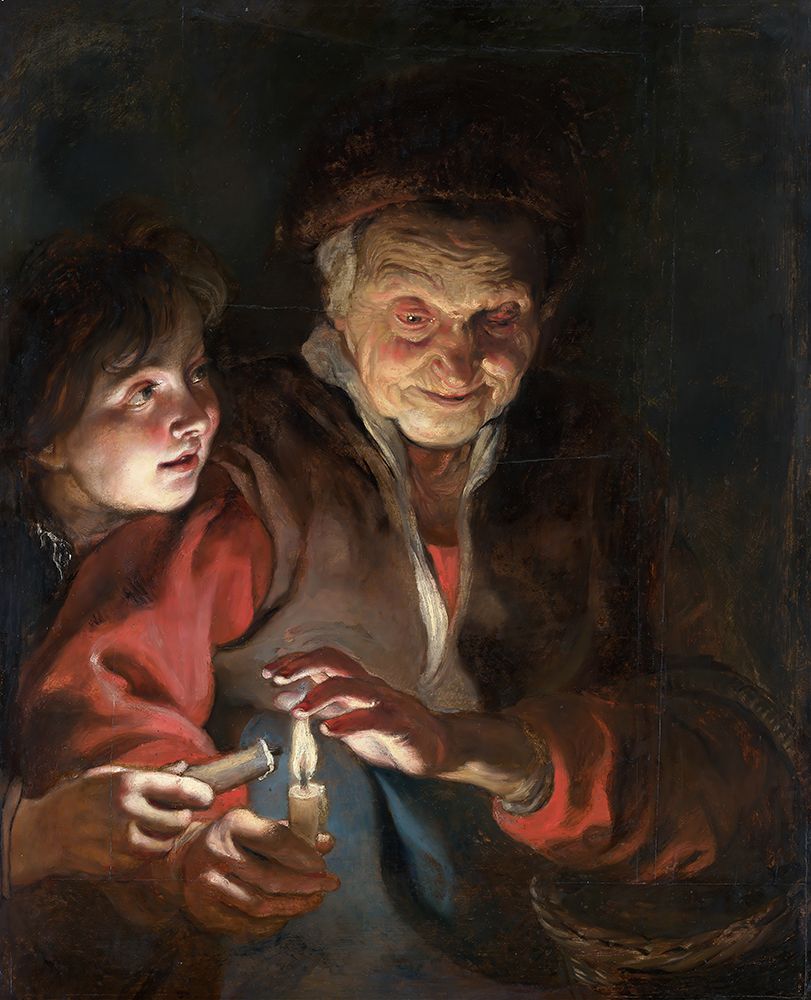 Old Woman and Boy with Candles 1616 art print by Peter Paul Rubens for $57.95 CAD