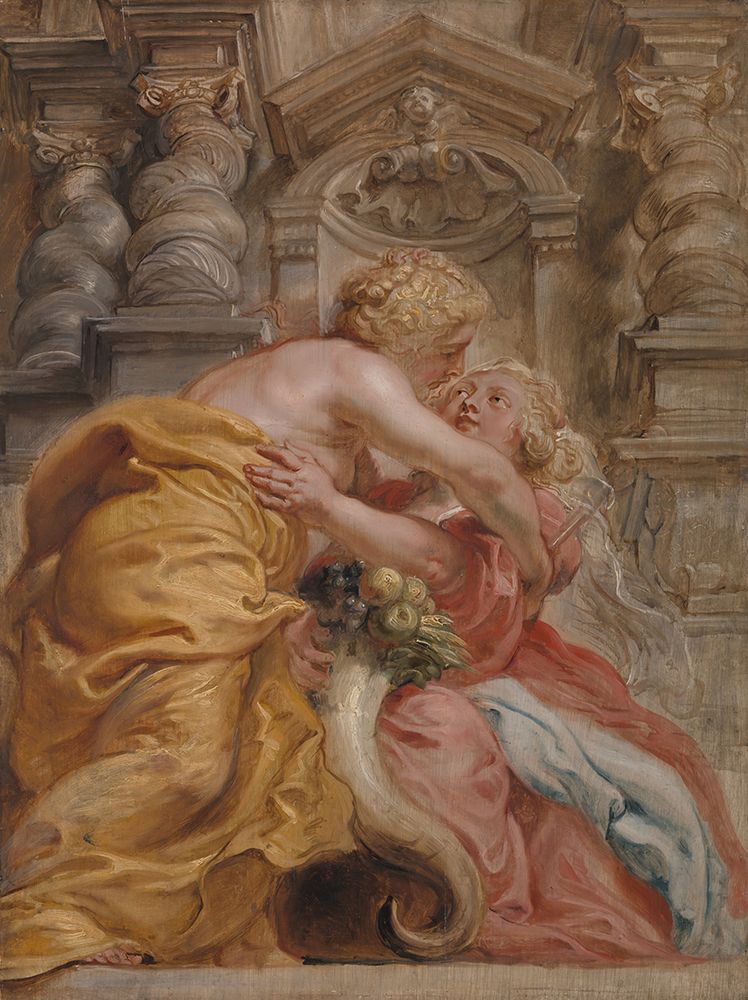 Peace Embracing Plenty 1633 art print by Peter Paul Rubens for $57.95 CAD