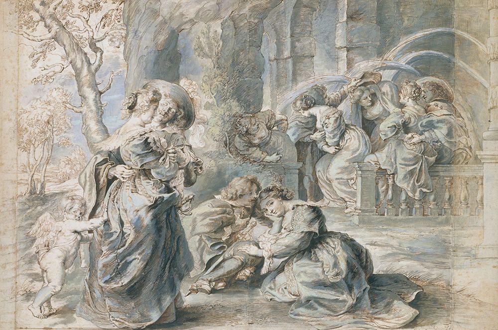 The Garden of Love left portion 1633 art print by Peter Paul Rubens for $57.95 CAD