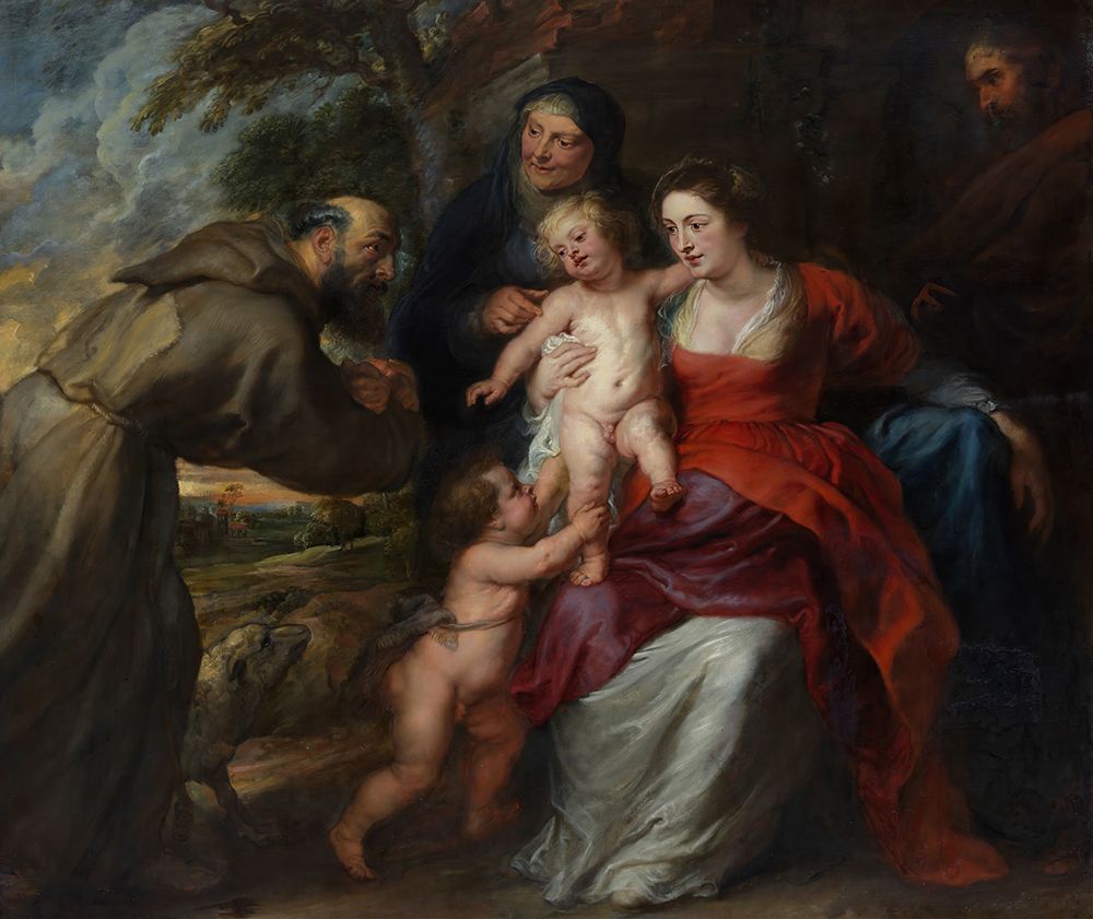 The Holy Family with Saints Francis and Anne and the Infant Saint John the Baptist art print by Peter Paul Rubens for $57.95 CAD