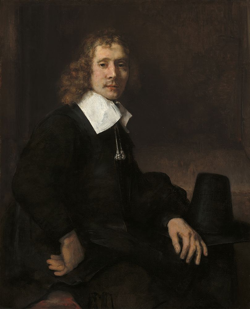 A Young Man Seated at a Table possibly Govaert Flinck 1660 art print by Rembrandt for $57.95 CAD