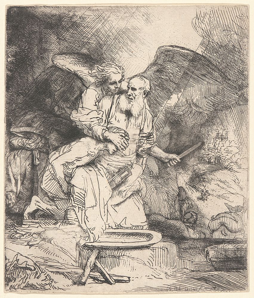 Abrahams Sacrifice 1655 art print by Rembrandt for $57.95 CAD