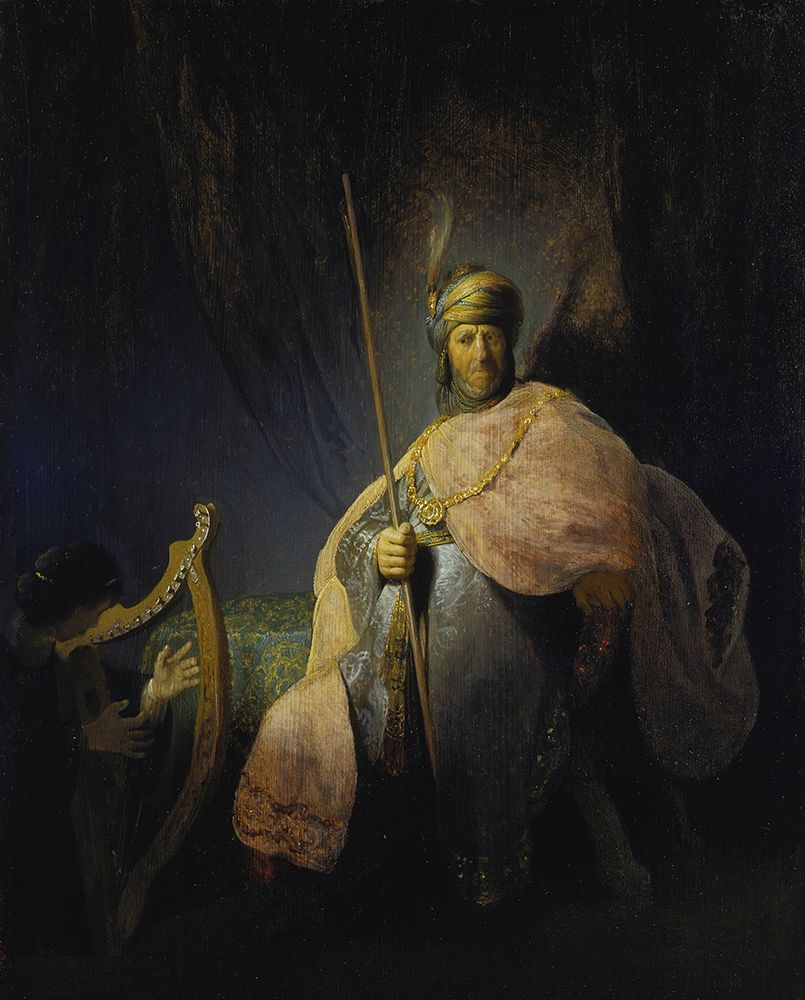 David Playing the Harp in front of Saul 1630 art print by Rembrandt for $57.95 CAD
