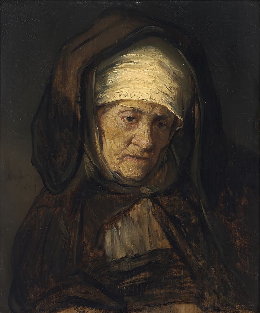 Head of an Aged Woman 1655 art print by Rembrandt for $57.95 CAD