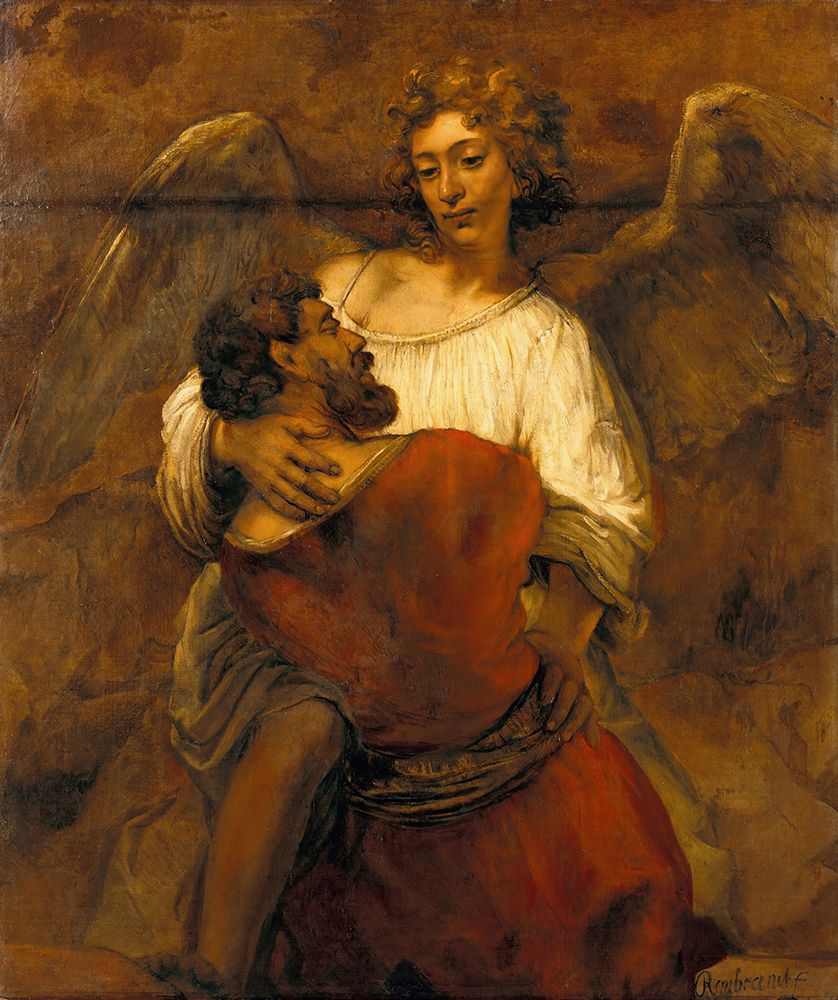Jacob Wrestling with the Angel 1659 art print by Rembrandt for $57.95 CAD