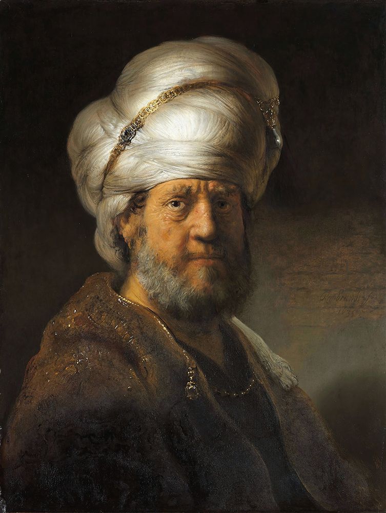 Man in Oriental Clothing 1635 art print by Rembrandt for $57.95 CAD