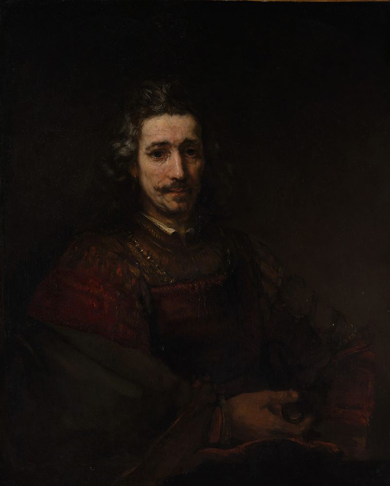 Man with a Magnifying Glass ca 1660 art print by Rembrandt for $57.95 CAD