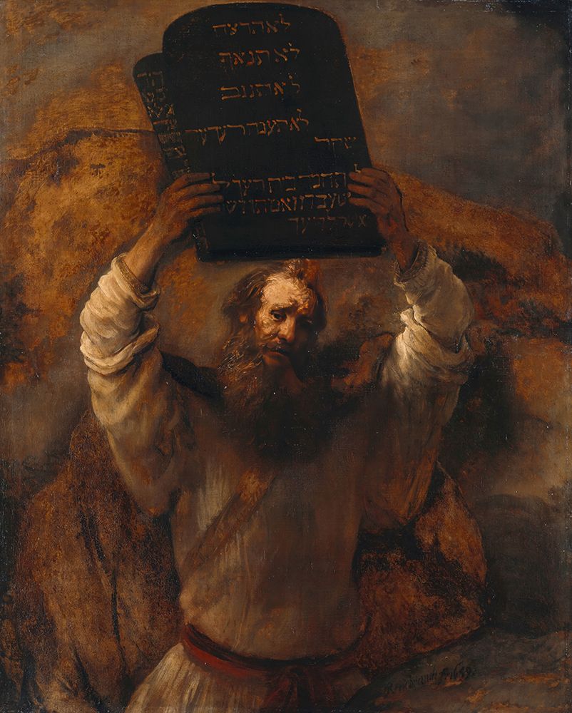 Moses Smashing the Tablets of the Law 1659 art print by Rembrandt for $57.95 CAD
