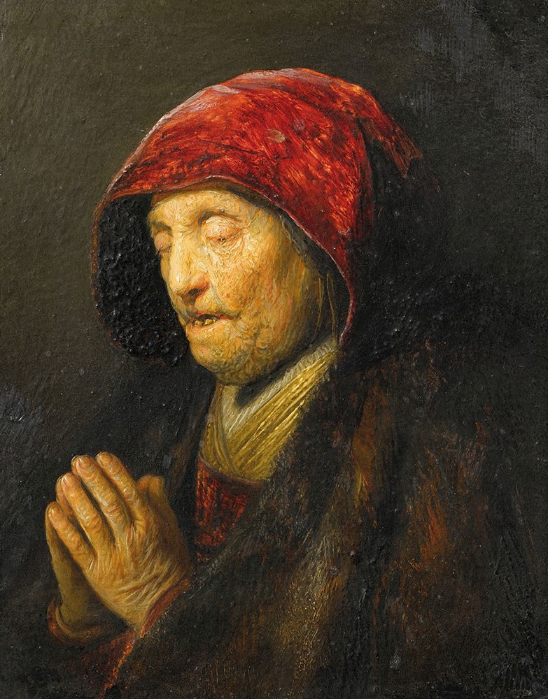 Old woman praying 1629 art print by Rembrandt for $57.95 CAD