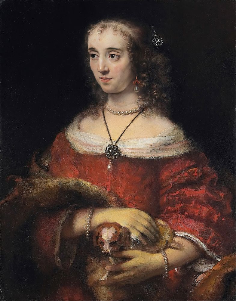 Portrait of a Lady with a Lap Dog 1665 art print by Rembrandt for $57.95 CAD
