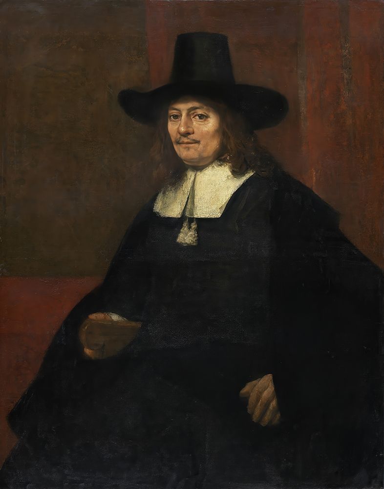 Portrait of a Man in a Tall Hat 1663 art print by Rembrandt for $57.95 CAD