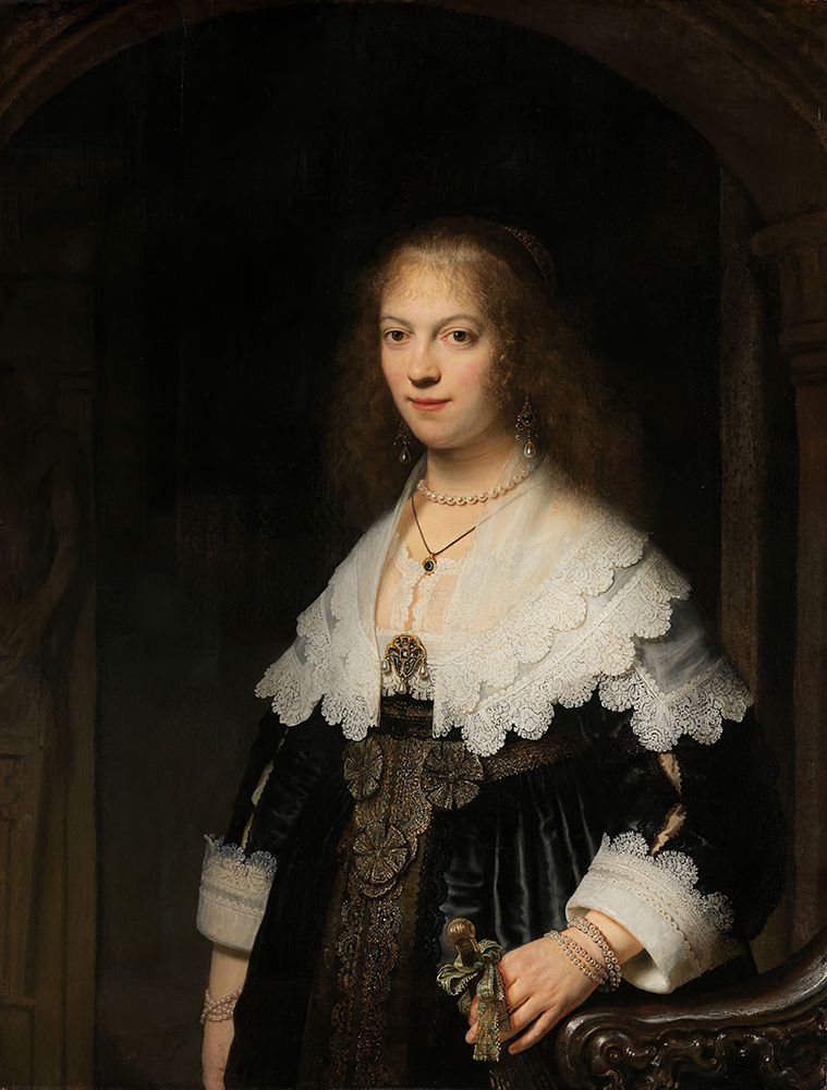 Portrait of a Woman, Possibly Maria Trip 1639 art print by Rembrandt for $57.95 CAD