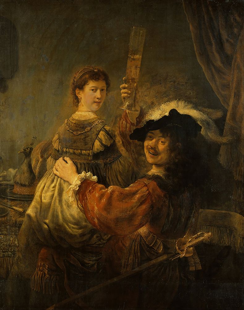 Rembrandt and Saskia in the Scene of the Prodigal Son 1635 art print by Rembrandt for $57.95 CAD