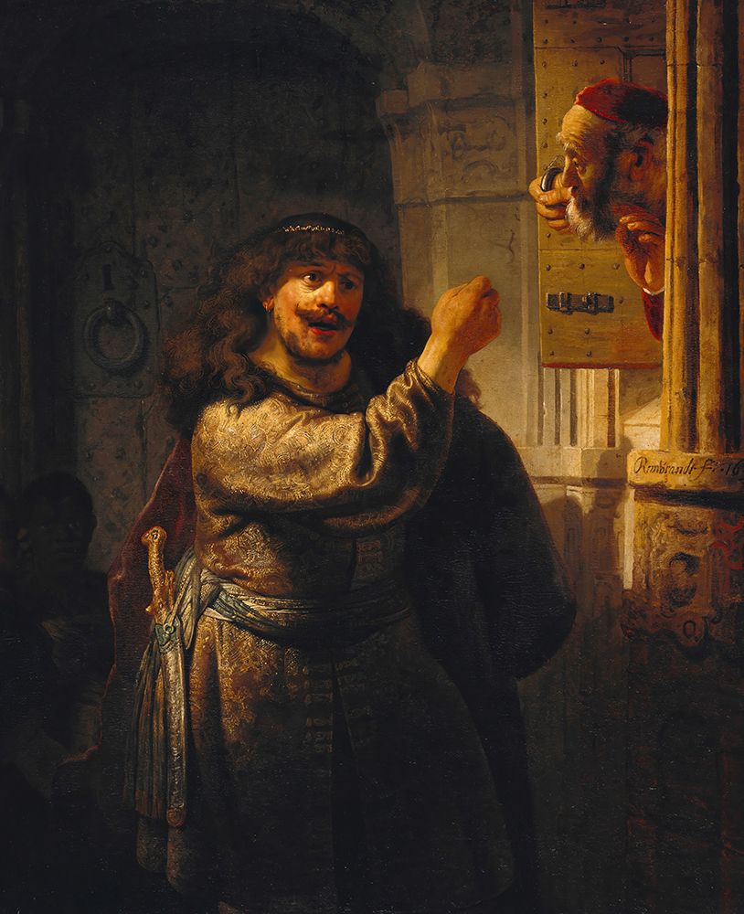 Samson Threatening His Father-in-Law 1635 art print by Rembrandt for $57.95 CAD