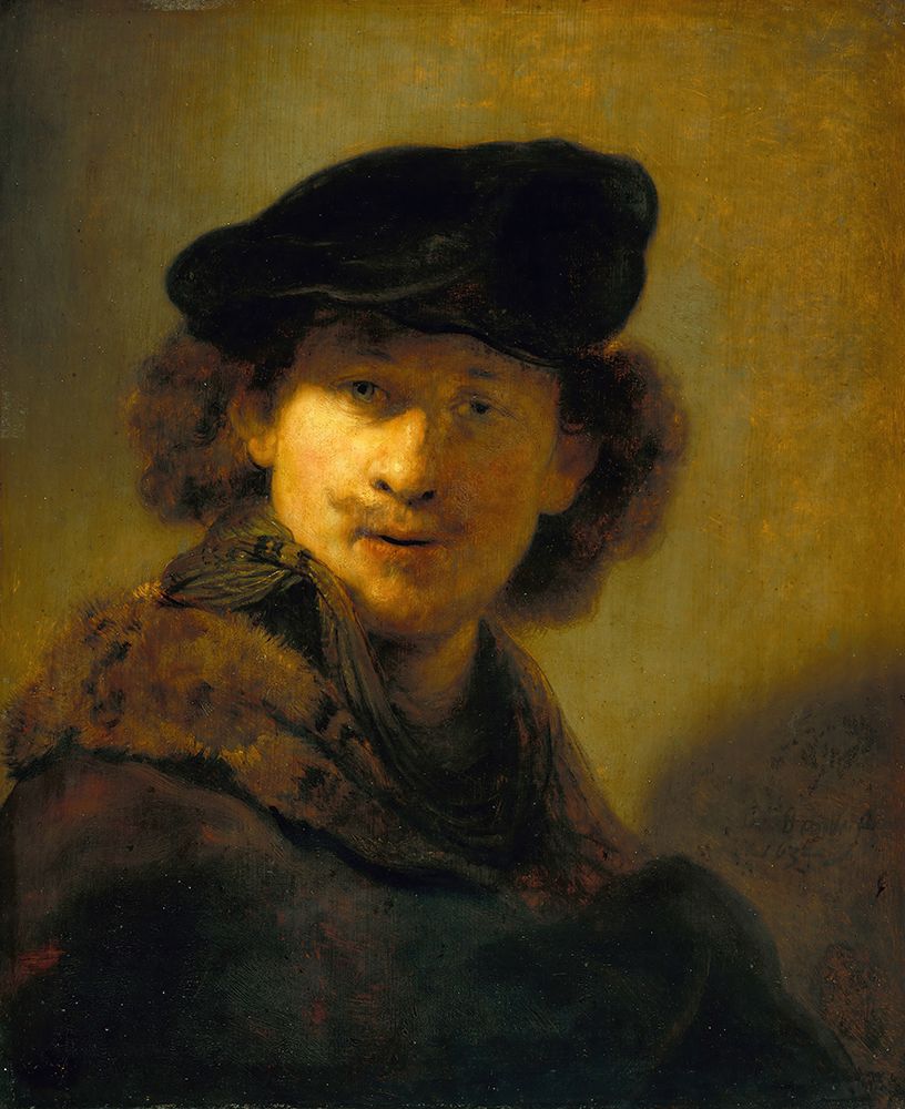 Self-portrait in a Velvet Beret 1634 art print by Rembrandt for $57.95 CAD
