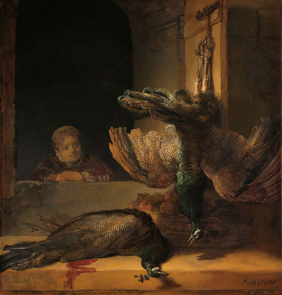 Still Life with Peacocks 1639 art print by Rembrandt for $57.95 CAD