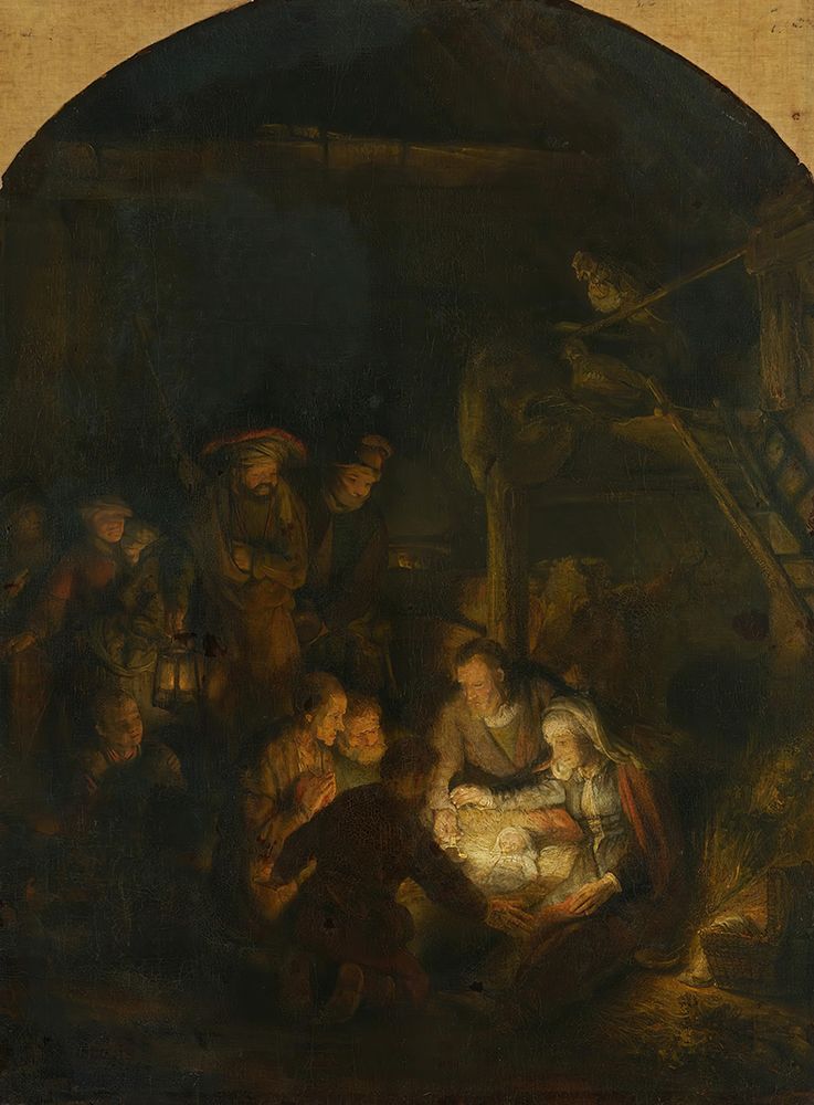 The Adoration of the Shepherds 1646 art print by Rembrandt for $57.95 CAD