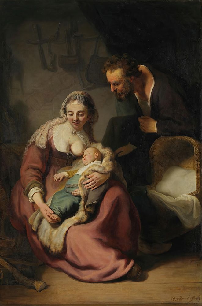 The Holy Family 1633 art print by Rembrandt for $57.95 CAD