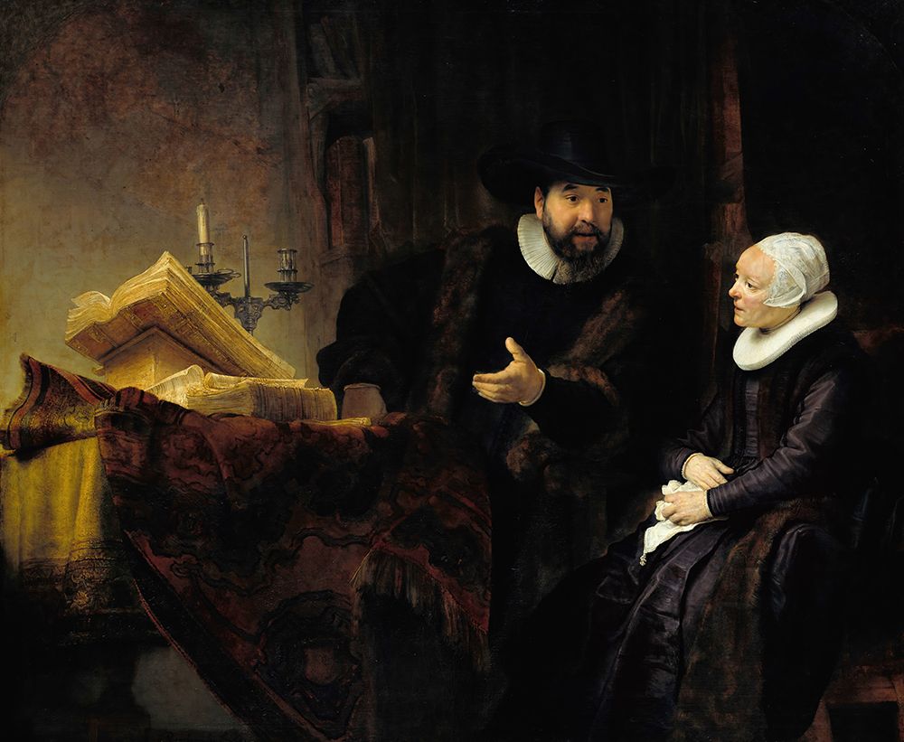 The Mennonite Preacher Anslo and his Wife 1641 art print by Rembrandt for $57.95 CAD