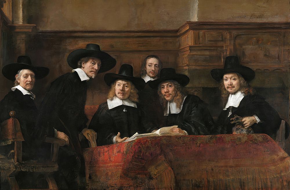 The Sampling Officials of the Drapers Guild 1662 art print by Rembrandt for $57.95 CAD