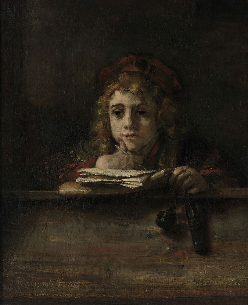 Titus at his desk 1655 art print by Rembrandt for $57.95 CAD