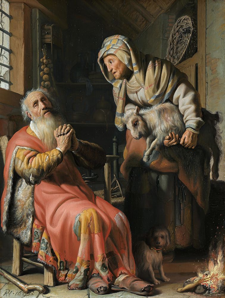 Tobit and Anna with the Kid 1626 art print by Rembrandt for $57.95 CAD