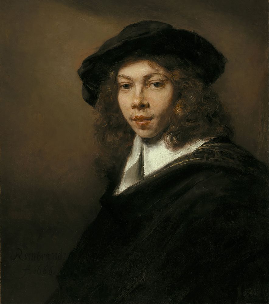 Young Man in a Black Beret art print by Rembrandt for $57.95 CAD
