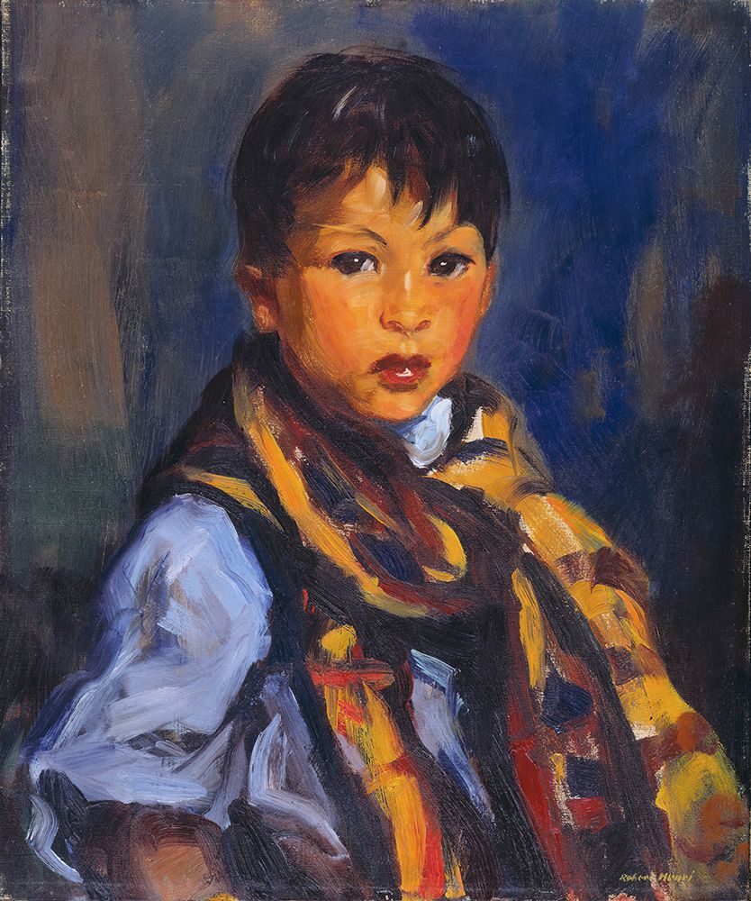 Boy with Plaid Scarf 1916 art print by Robert Henri for $57.95 CAD
