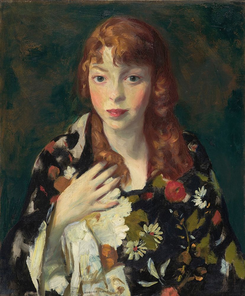 Edna Smith in a Japanese Wrap 1915 art print by Robert Henri for $57.95 CAD