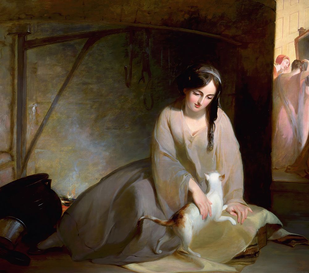 Cinderella at the Kitchen Fire 1843 art print by Thomas Sully for $57.95 CAD