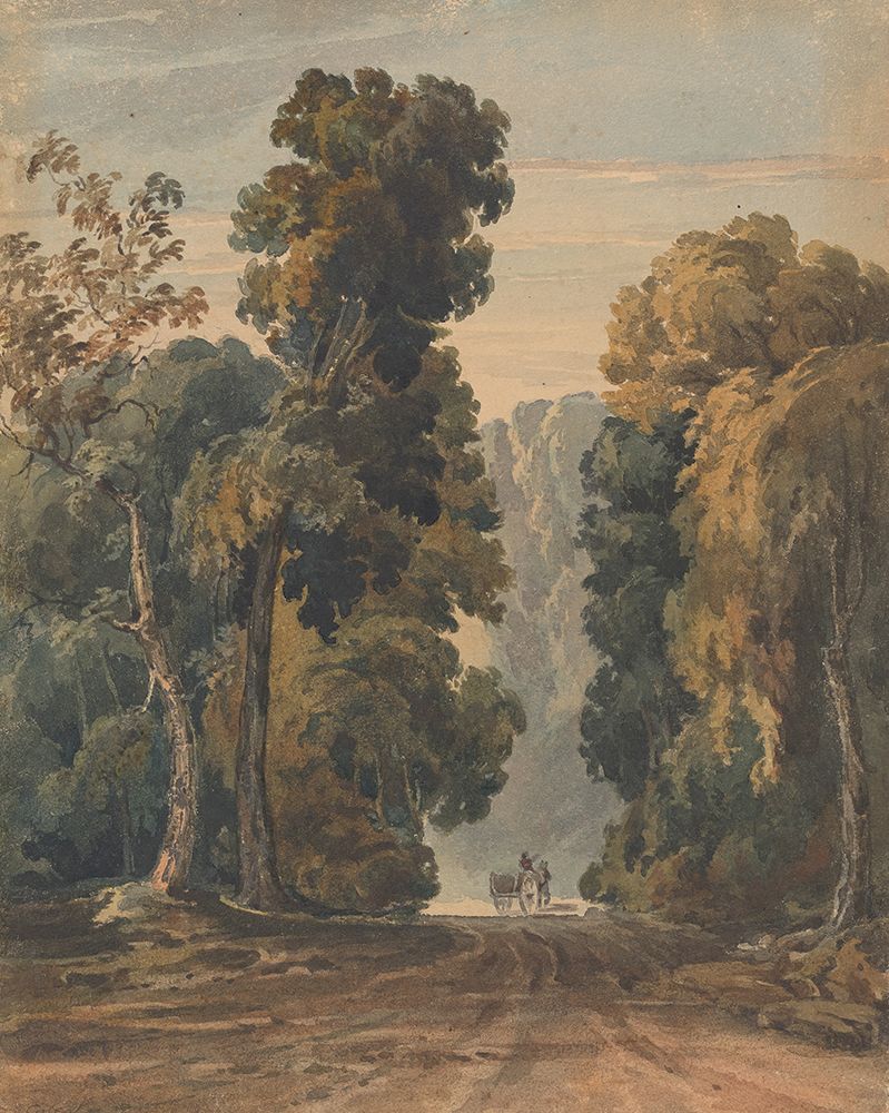 Horse, Cart and Driver on Wide, Tree-lined Lane art print by Thomas Sully for $57.95 CAD
