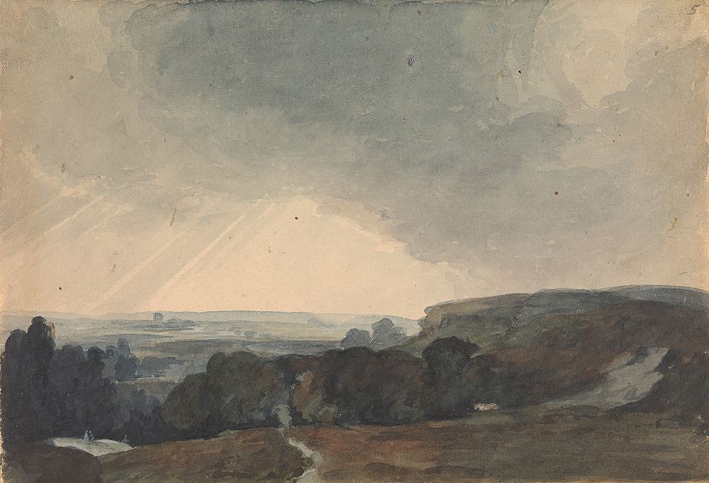 Landscape Scene From Hilltop, Looking into Sunlit Valley art print by Thomas Sully for $57.95 CAD