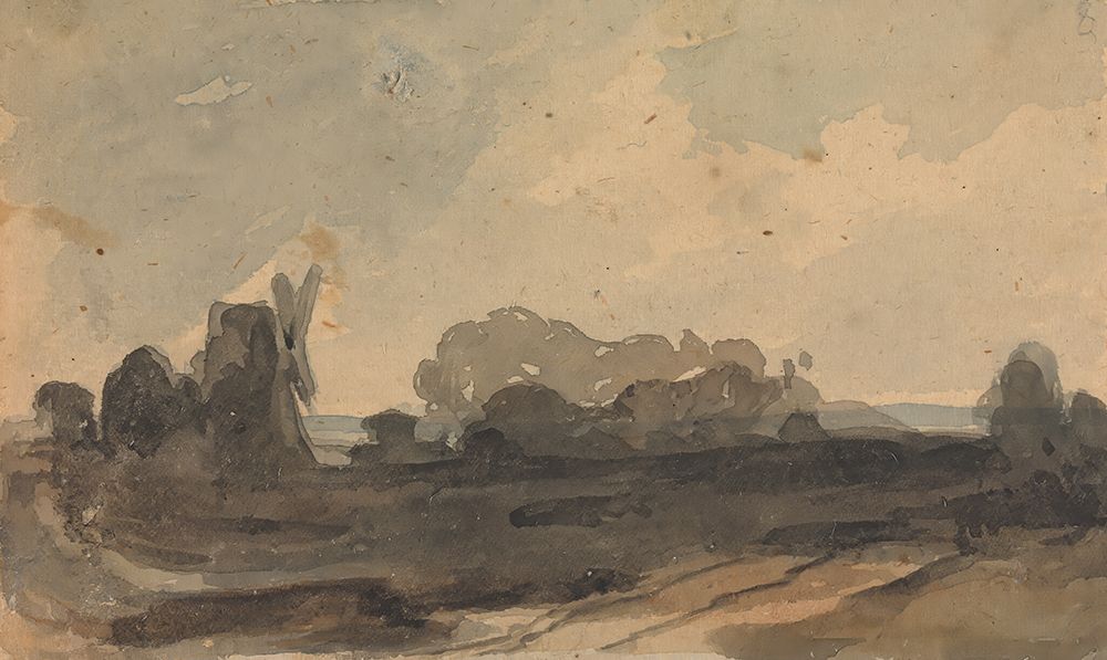 Landscape with Trees and Windmill art print by Thomas Sully for $57.95 CAD