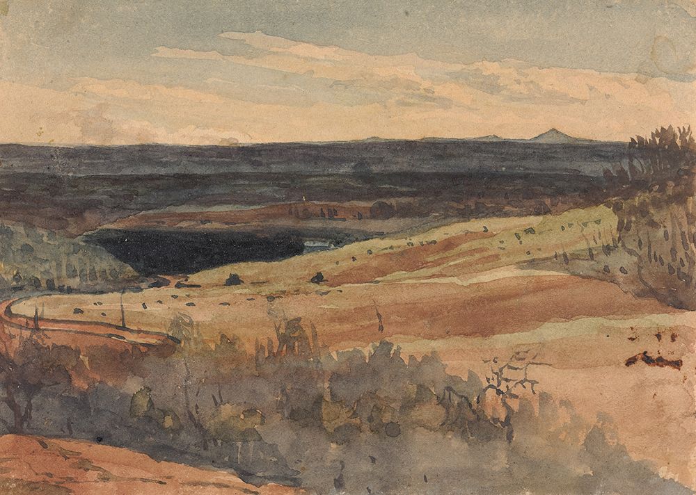 Rolling Fields, Mountains in Distance art print by Thomas Sully for $57.95 CAD