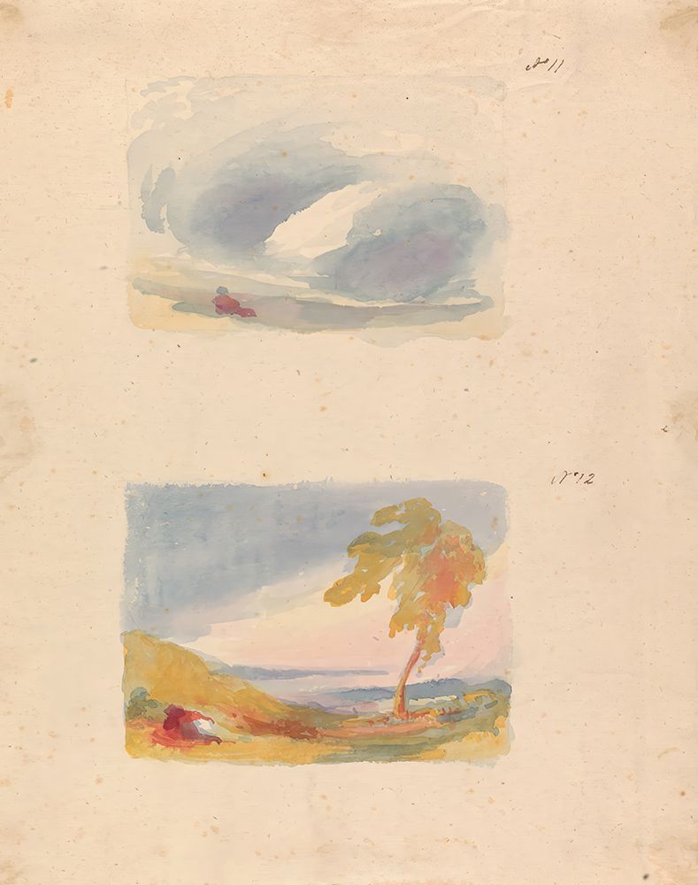 Sky Study Turners Principle no. 11, Landscape With Hills and Tree no. 12 art print by Thomas Sully for $57.95 CAD