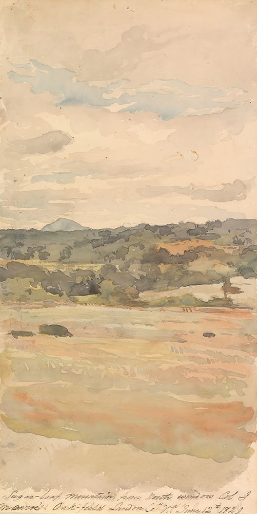 Sugar-Loaf Mountain, From North Window, Col. J. Monroes. Oak-Field Landon Co. Va. June 12th 1829 art print by Thomas Sully for $57.95 CAD