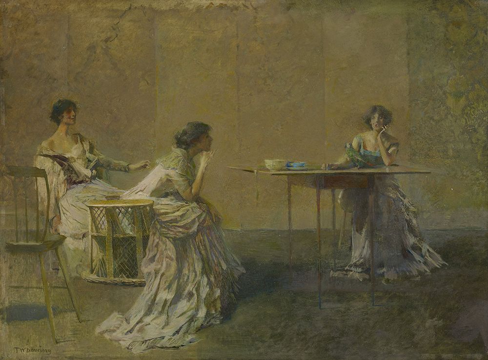 The Gossip ca 1907 art print by Thomas Wilmer Dewing for $57.95 CAD