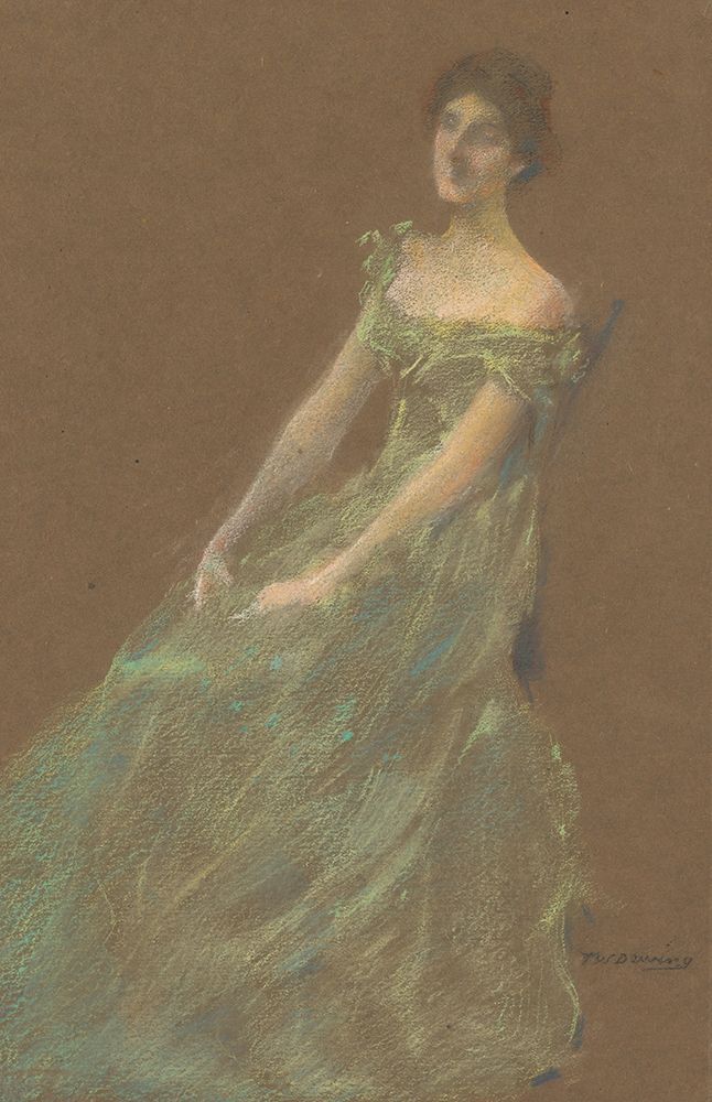 The Green Dress ca 1910 art print by Thomas Wilmer Dewing for $57.95 CAD