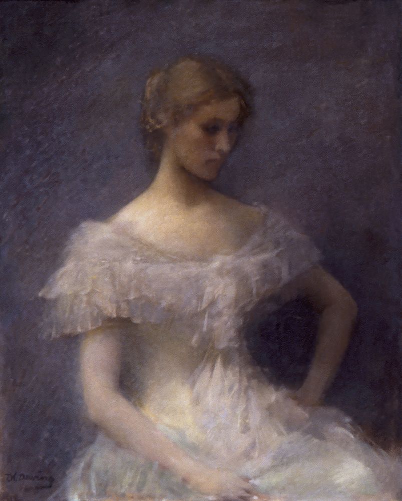 Young Girl Seated 1896 art print by Thomas Wilmer Dewing for $57.95 CAD